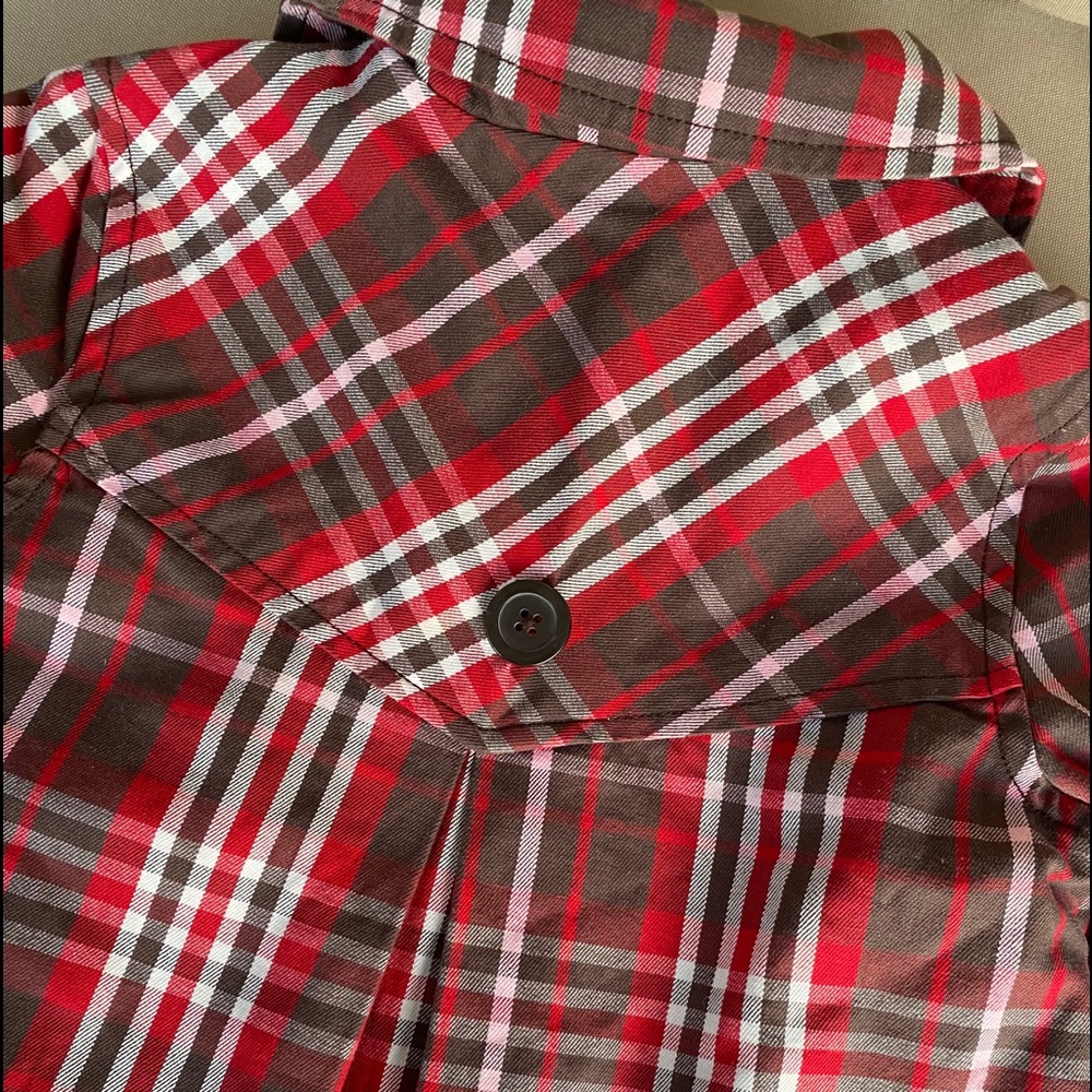 CRAZY 8 Girls Vintage HOLIDAY Plaid Trench Coat XS - Picture 9 of 13